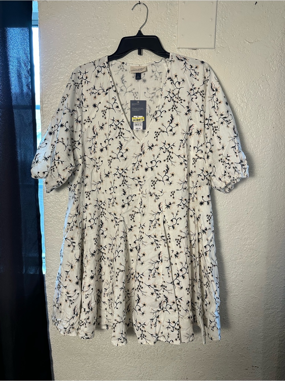 Universal Thread White Mini Dress with  Floral print